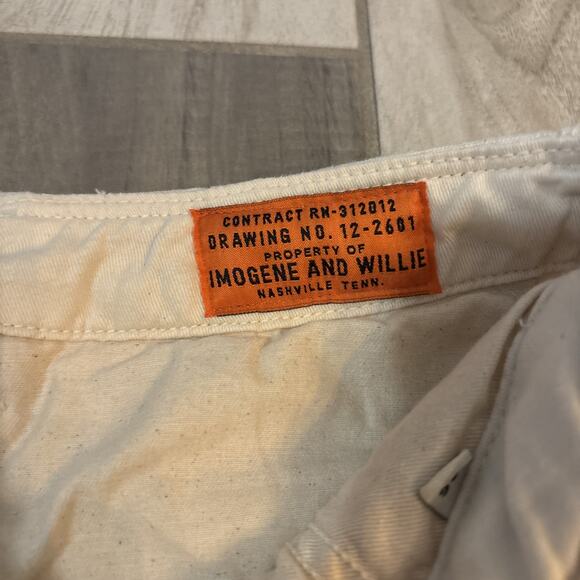 Imogene + Willie Military Trousers In Ivory Women’s Sz 26/32 Pockets Cotton - Picture 3 of 14